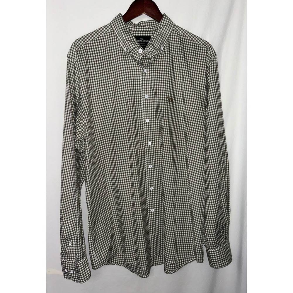 Rodd & Gunn Sports Fit Olive Green Gingham Check‎ Button Down Shirt 2XL Mens